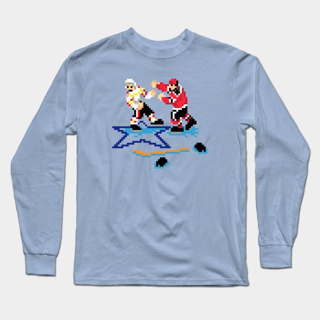 16-Bit Hockey Fight Long Sleeve T-Shirt by The Pixel League